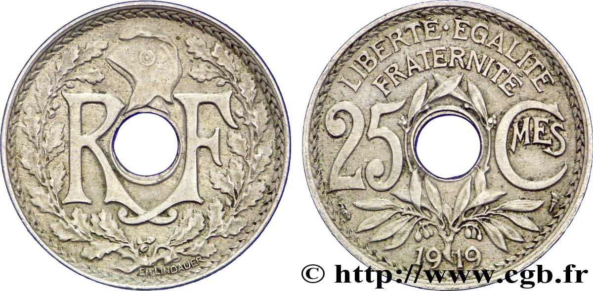 25 centimes Lindauer 1919  F.171/3 XF48 
