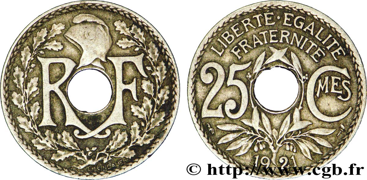 25 centimes Lindauer 1921  F.171/5 XF45 