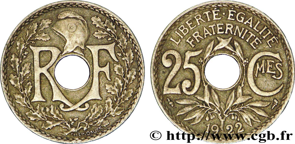25 centimes Lindauer 1922  F.171/6 XF48 