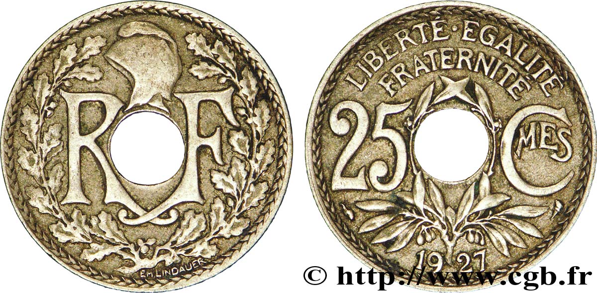 25 centimes Lindauer 1927  F.171/11 XF40 
