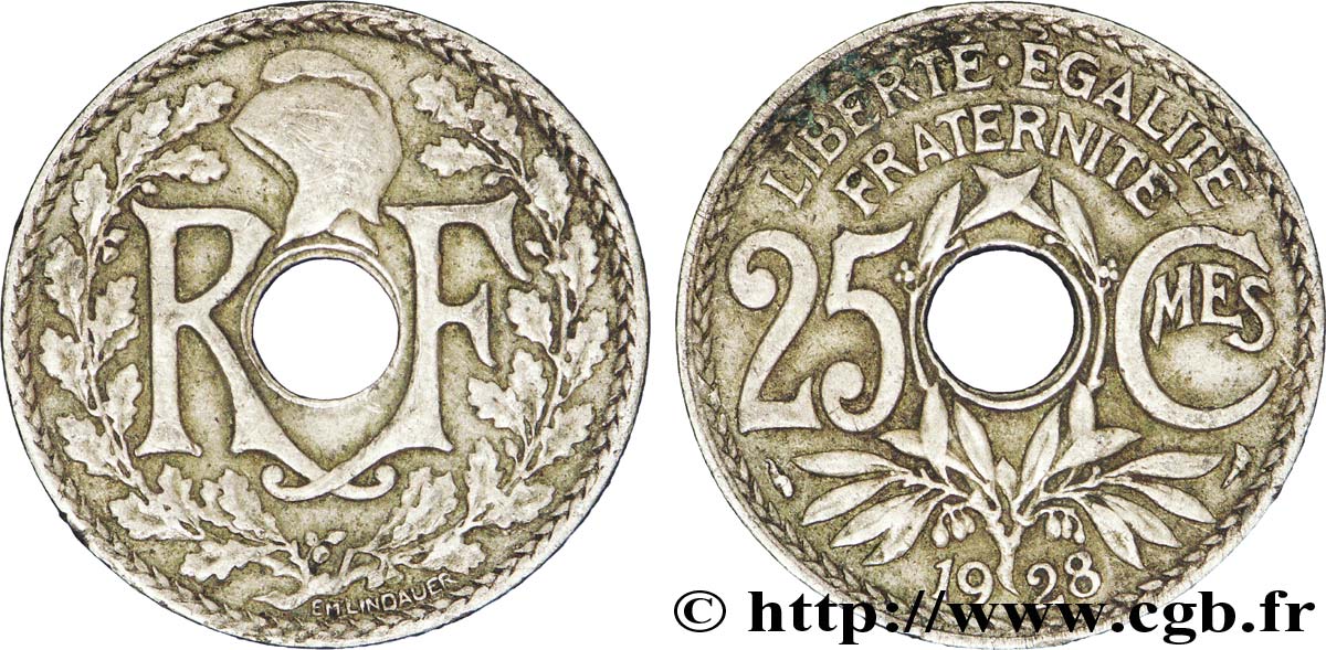 25 centimes Lindauer 1928  F.171/12 XF40 