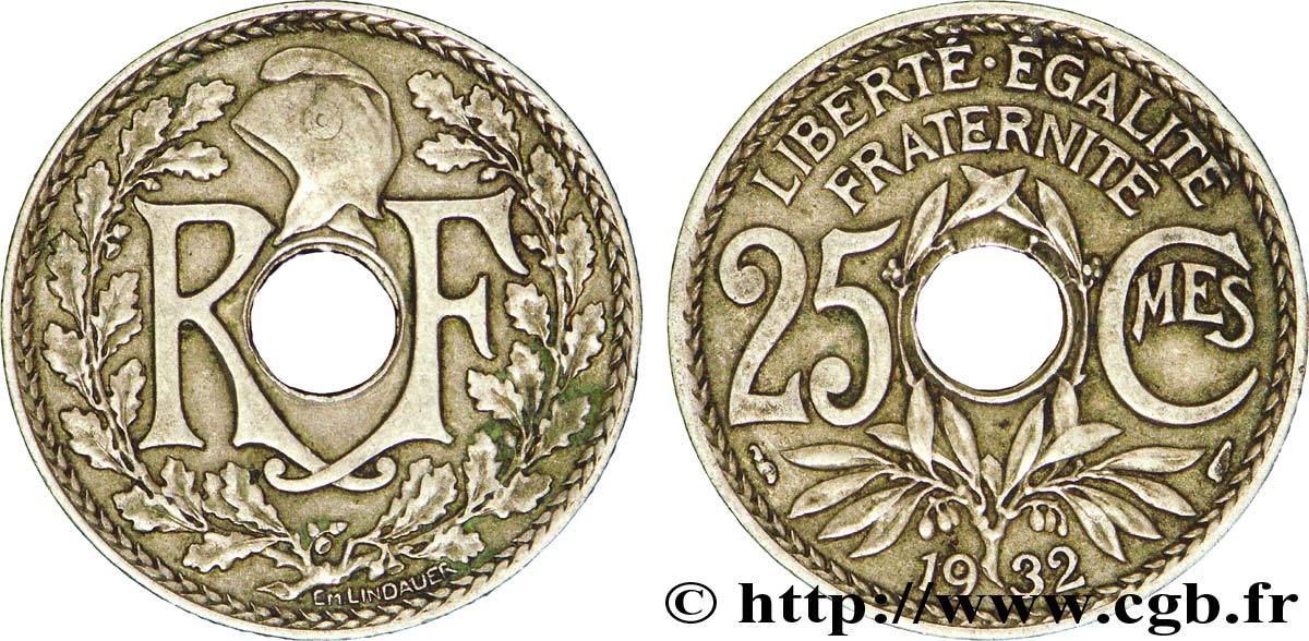 25 centimes Lindauer 1932  F.171/16 XF45 