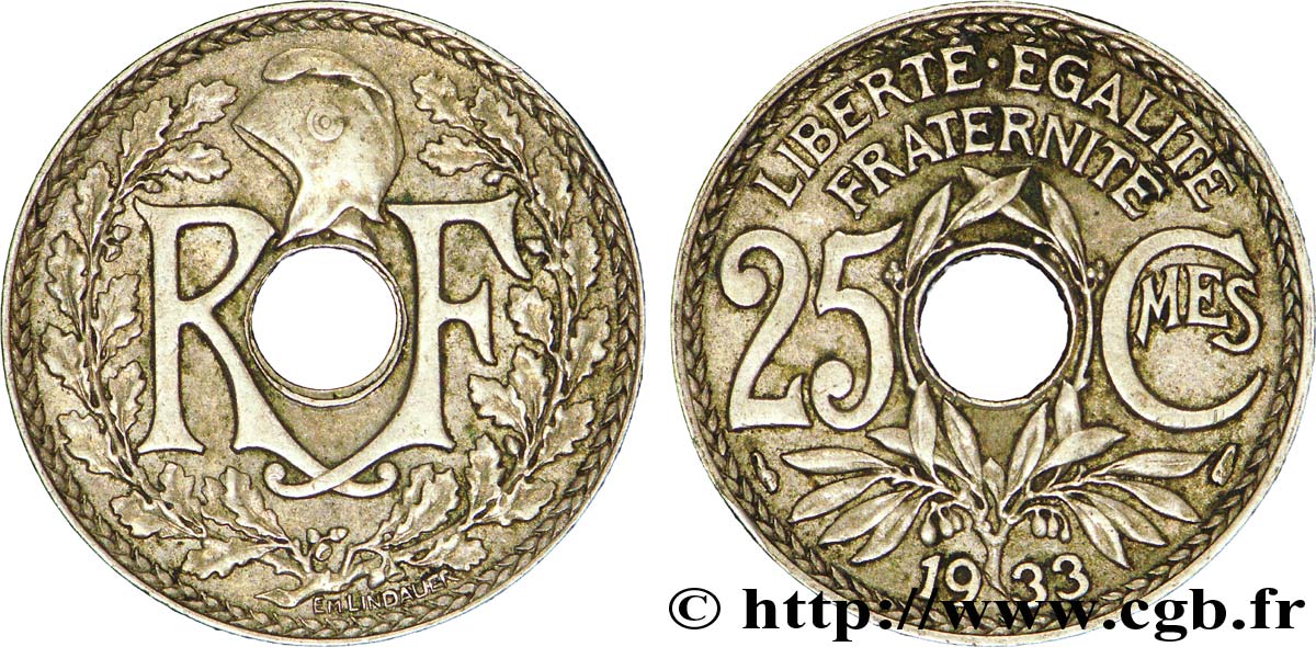25 centimes Lindauer 1933  F.171/17 XF48 