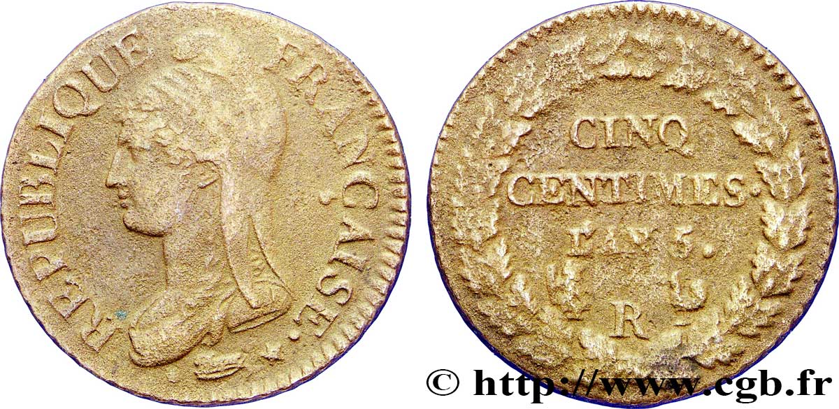 Cinq centimes Dupré, grand module 1797 Orléans F.115/28 BC35 