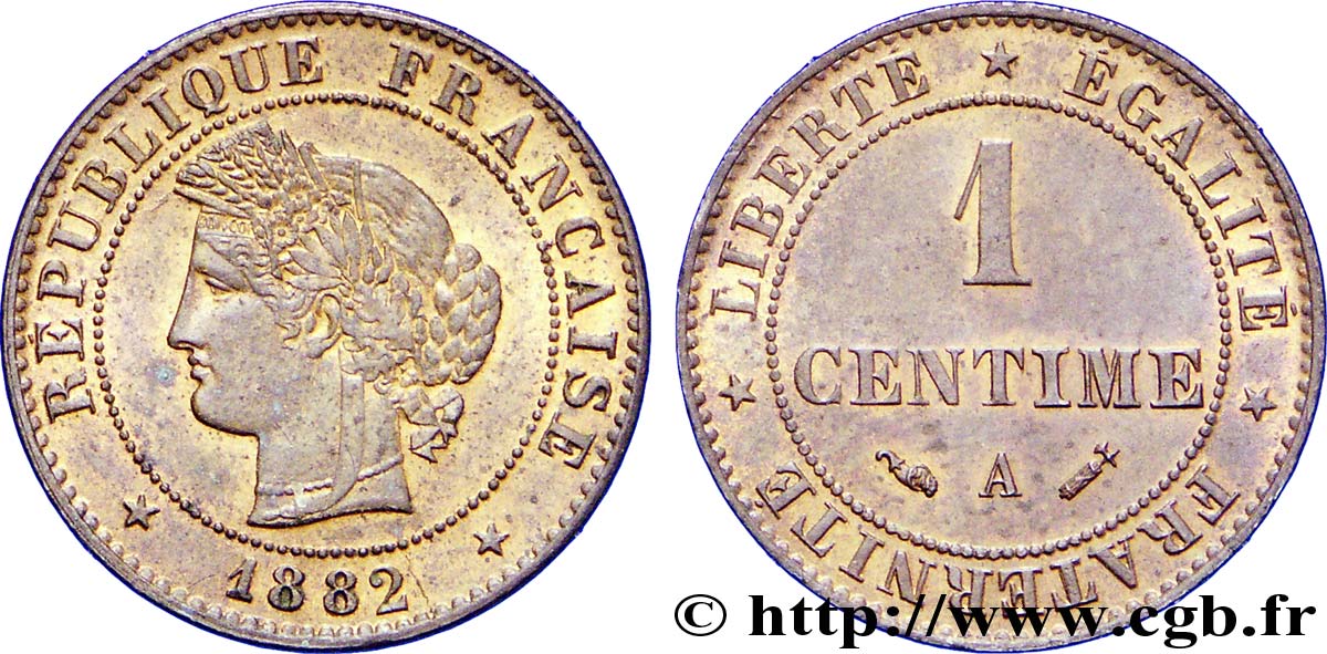1 centime Cérès 1882 Paris F.104/10 SUP58 