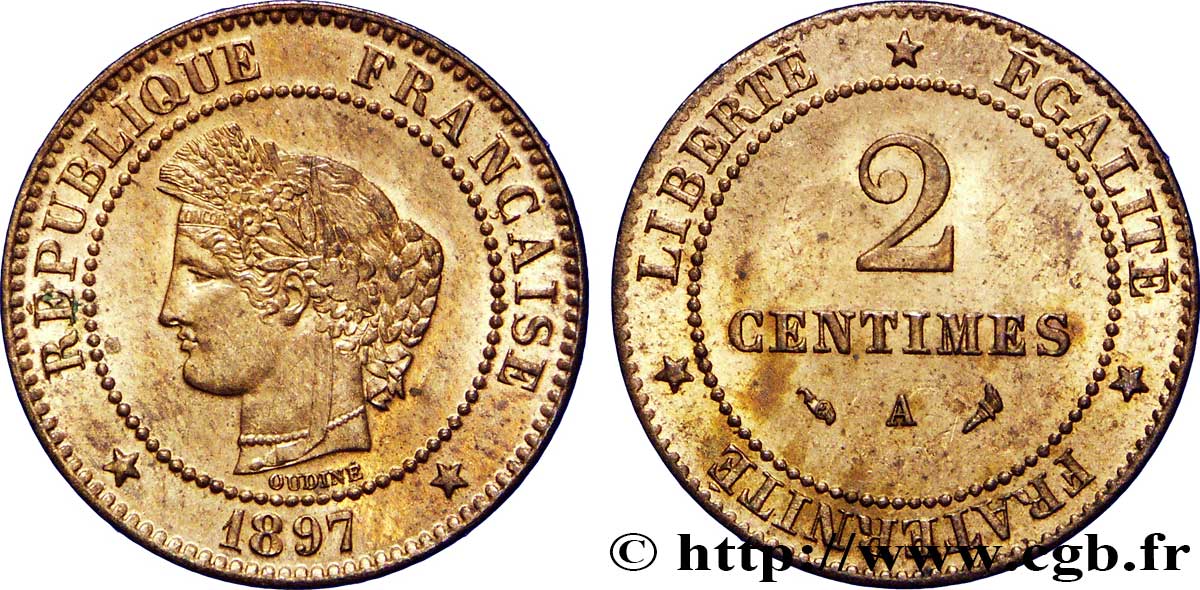 2 centimes Cérès 1897 Paris F.109/23 SUP60 