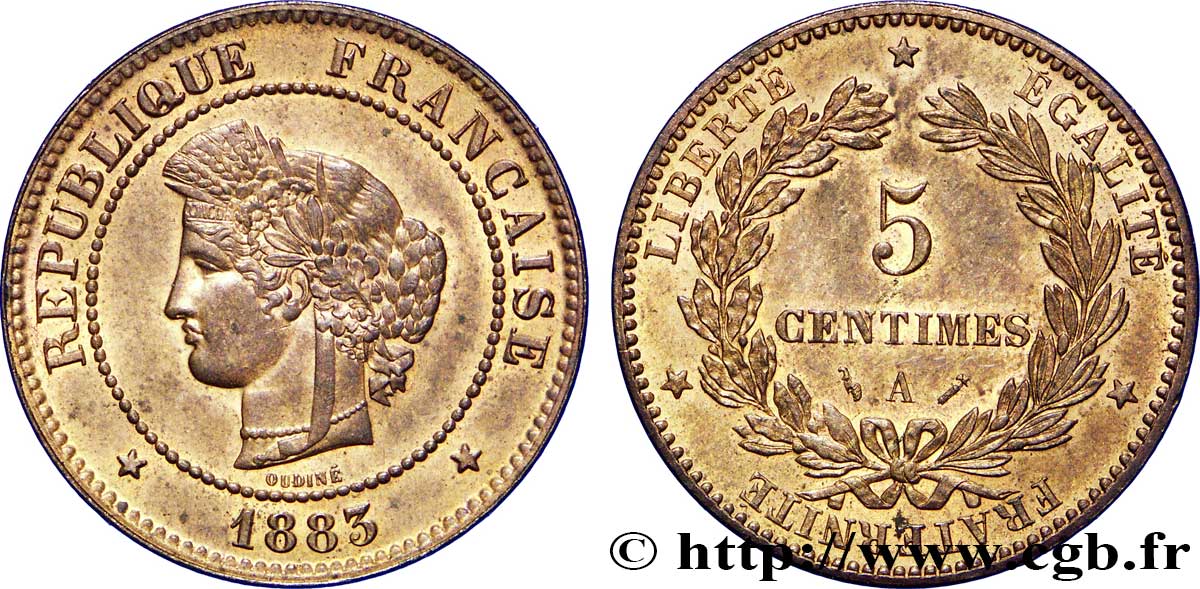 5 centimes Cérès 1883 Paris F.118/24 VZ60 