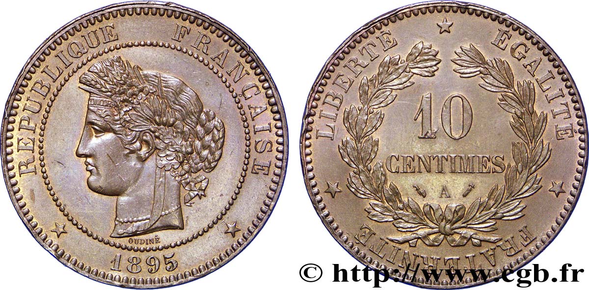 10 centimes Cérès 1895 Paris F.135/40 SUP 