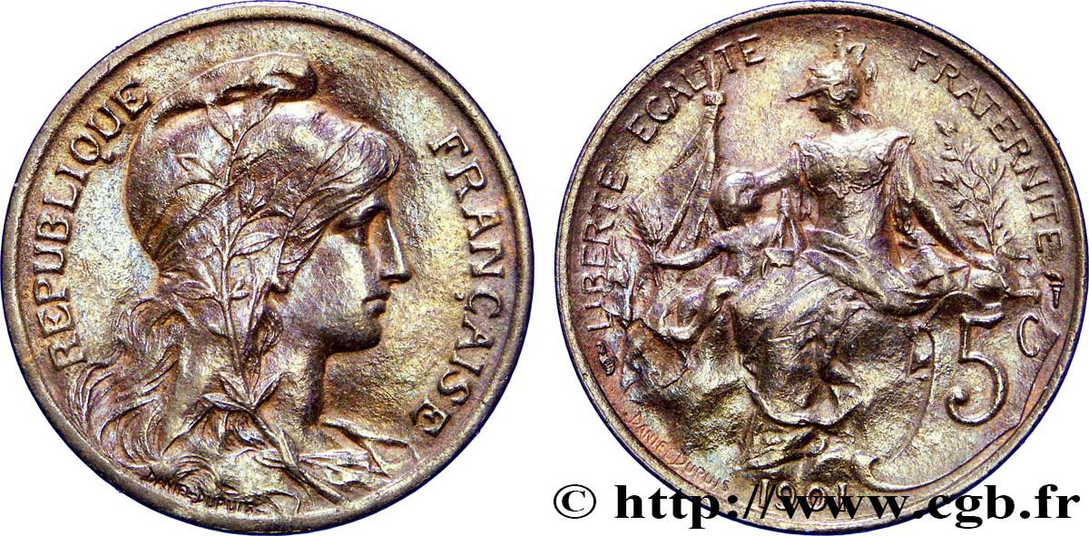 5 centimes Daniel-Dupuis 1901  F.119/11 fVZ 