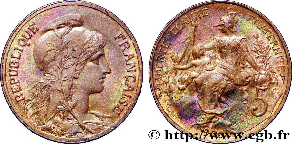 5 centimes Daniel-Dupuis 1905  F.119/15 SUP58 