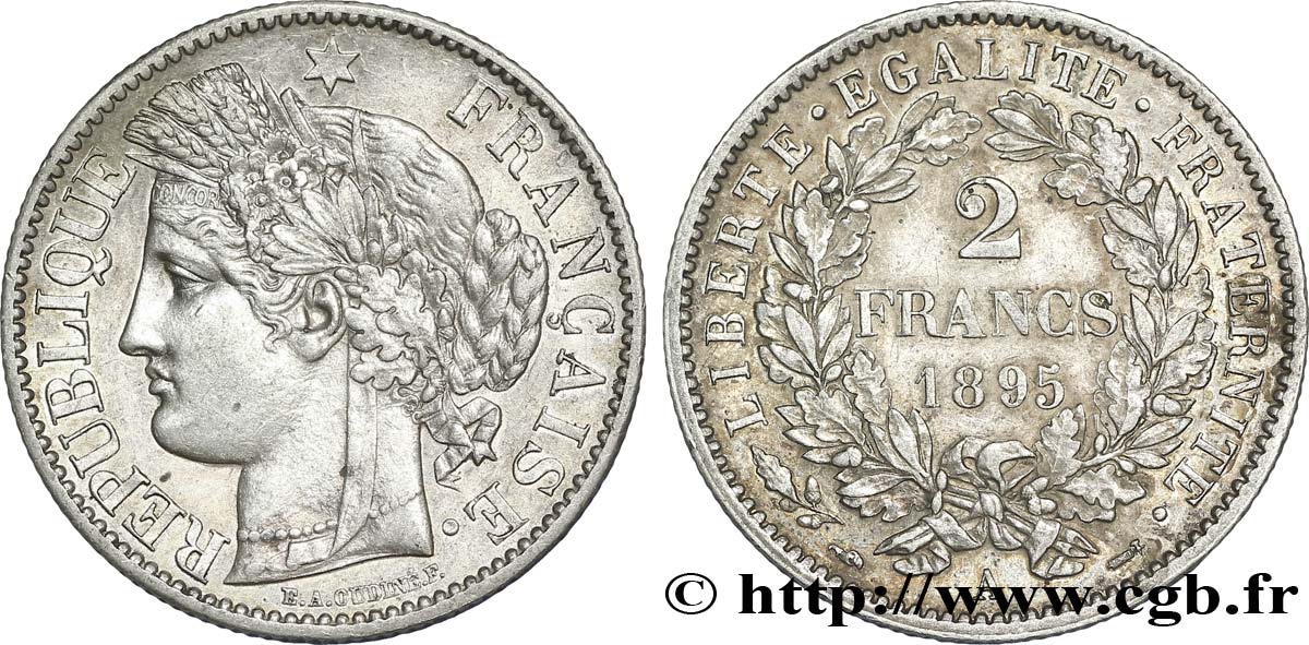 2 francs Cérès, avec légende 1895 Paris F.265/17 SUP60 