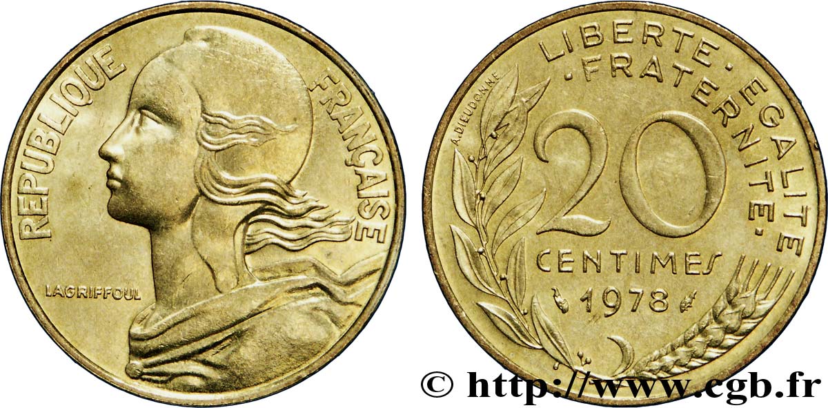 20 centimes Marianne 1978 Pessac F.156/18 AU58 