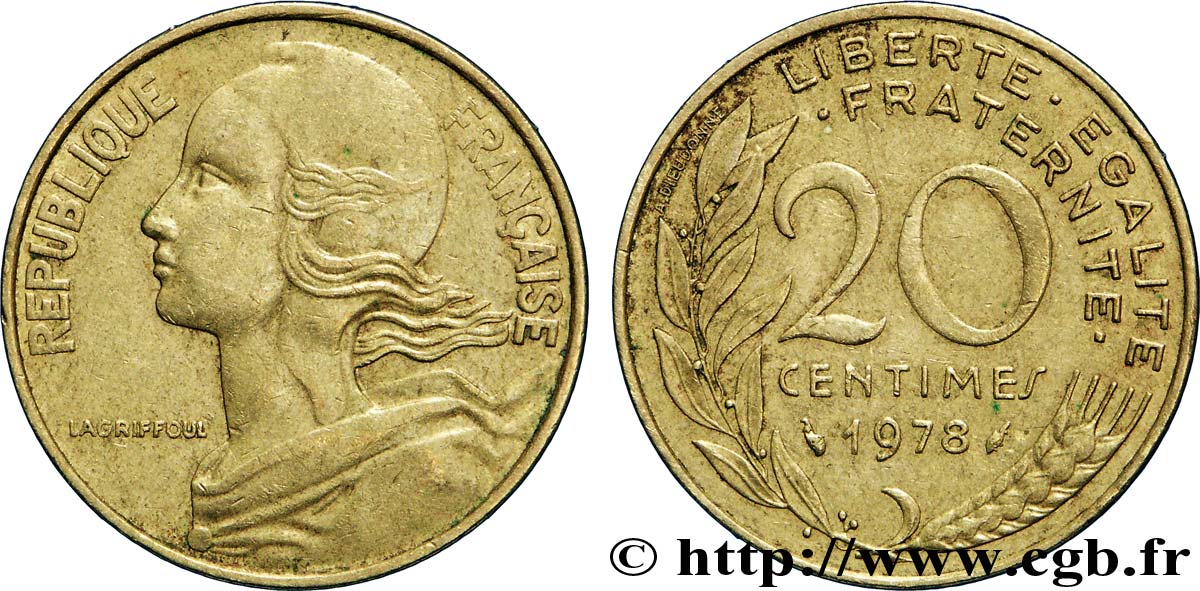 20 centimes Marianne 1978 Pessac F.156/18 SS45 