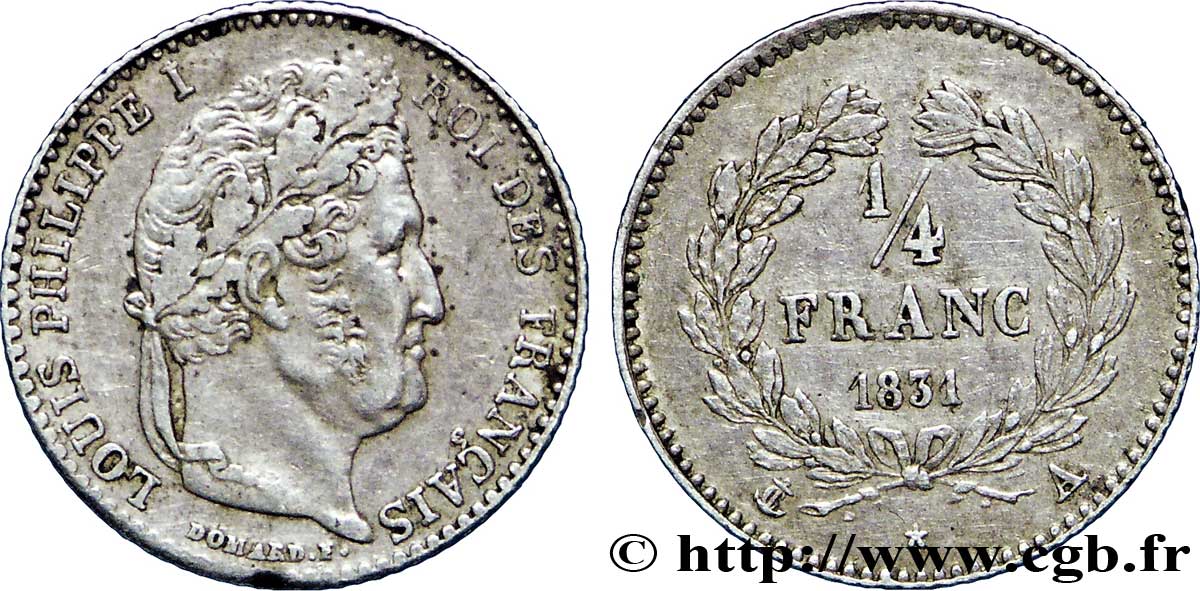 1/4 franc Louis-Philippe 1831 Paris F.166/1 TTB40 