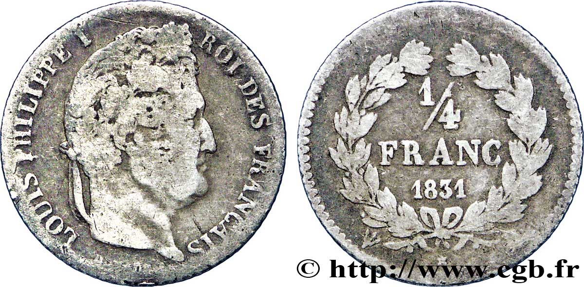 1/4 franc Louis-Philippe 1831 La Rochelle F.166/5 F13 