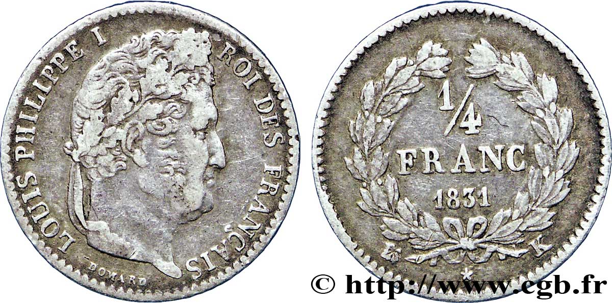 1/4 franc Louis-Philippe 1831 Bordeaux F.166/7 TTB42 
