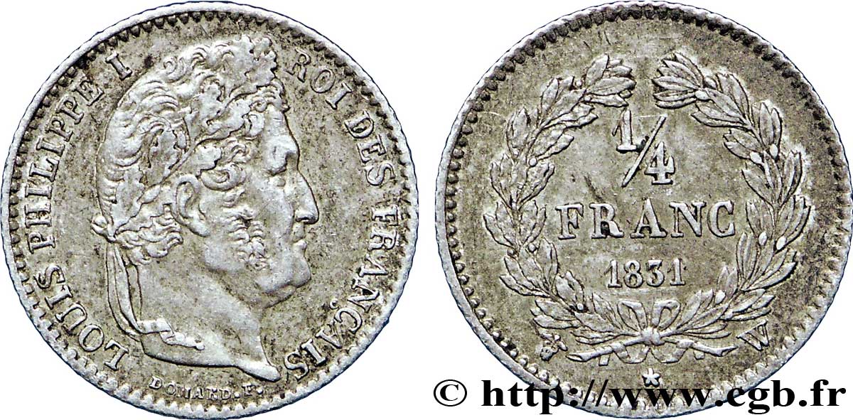 1/4 franc Louis-Philippe 1831 Lille F.166/11 XF48 