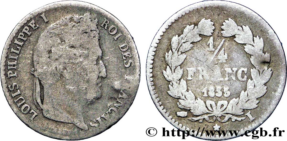 1/4 franc Louis-Philippe 1835 Limoges F.166/54 F12 