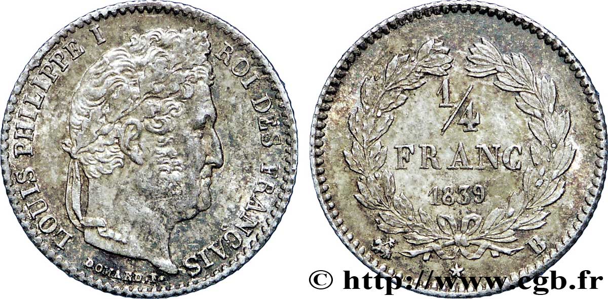 1/4 franc Louis-Philippe 1839 Rouen F.166/75 SUP58 