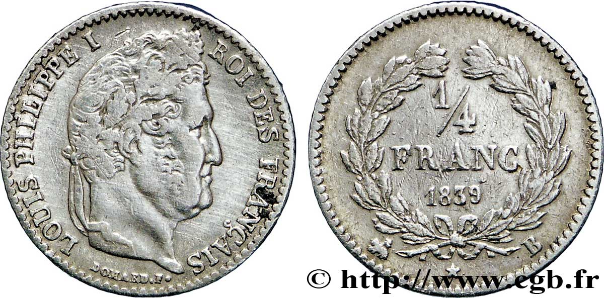 1/4 franc Louis-Philippe 1839 Rouen F.166/75 BC35 