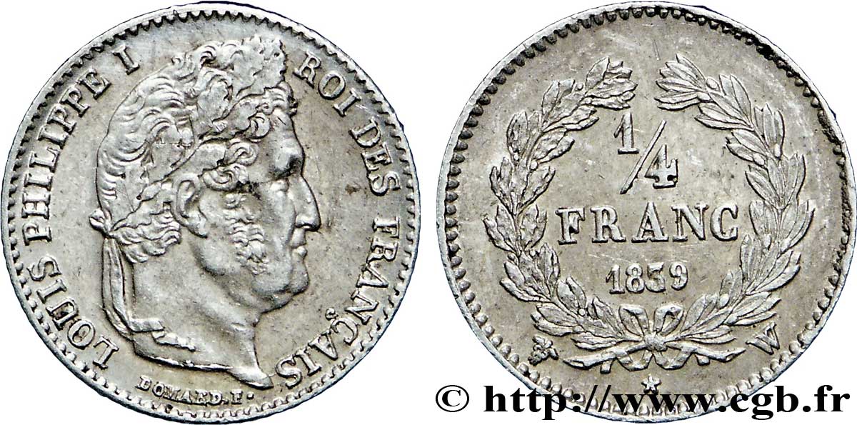 1/4 franc Louis-Philippe 1839 Lille F.166/79 TTB52 