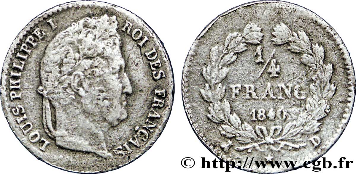 1/4 franc Louis-Philippe 1840 Lyon F.166/82 TB30 