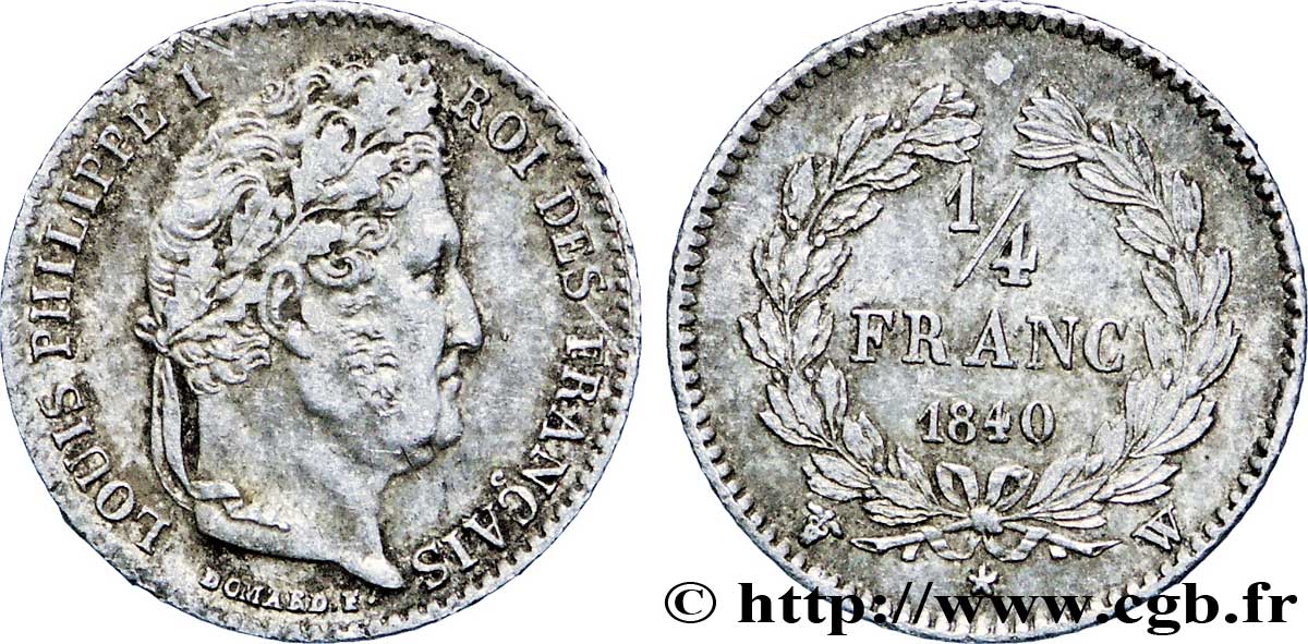1/4 franc Louis-Philippe 1840 Lille F.166/84 VZ58 