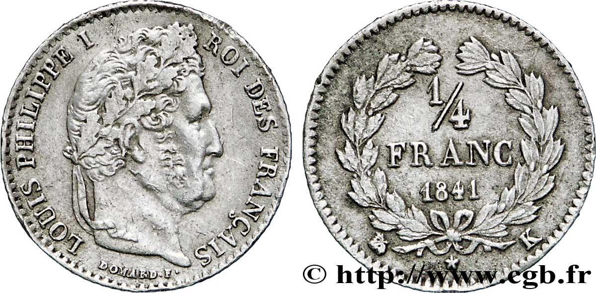 1/4 franc Louis-Philippe 1841 Bordeaux F.166/87 SS48 