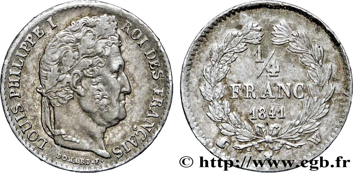 1/4 franc Louis-Philippe 1841 Lille F.166/88 TTB50 