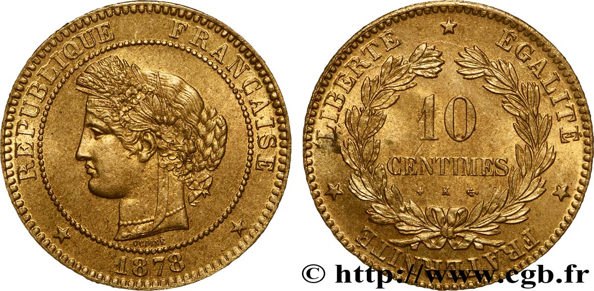 10 centimes Cérès 1878 Bordeaux F.135/21 SPL63 