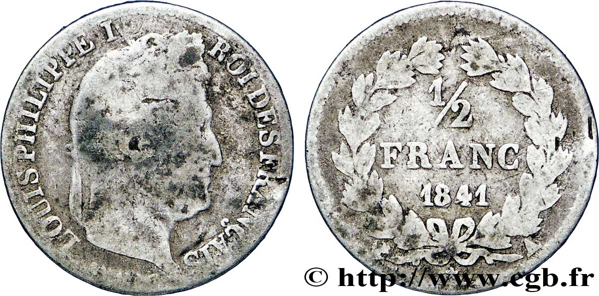 1/2 franc Louis-Philippe 1841 Paris F.182/89 B13 