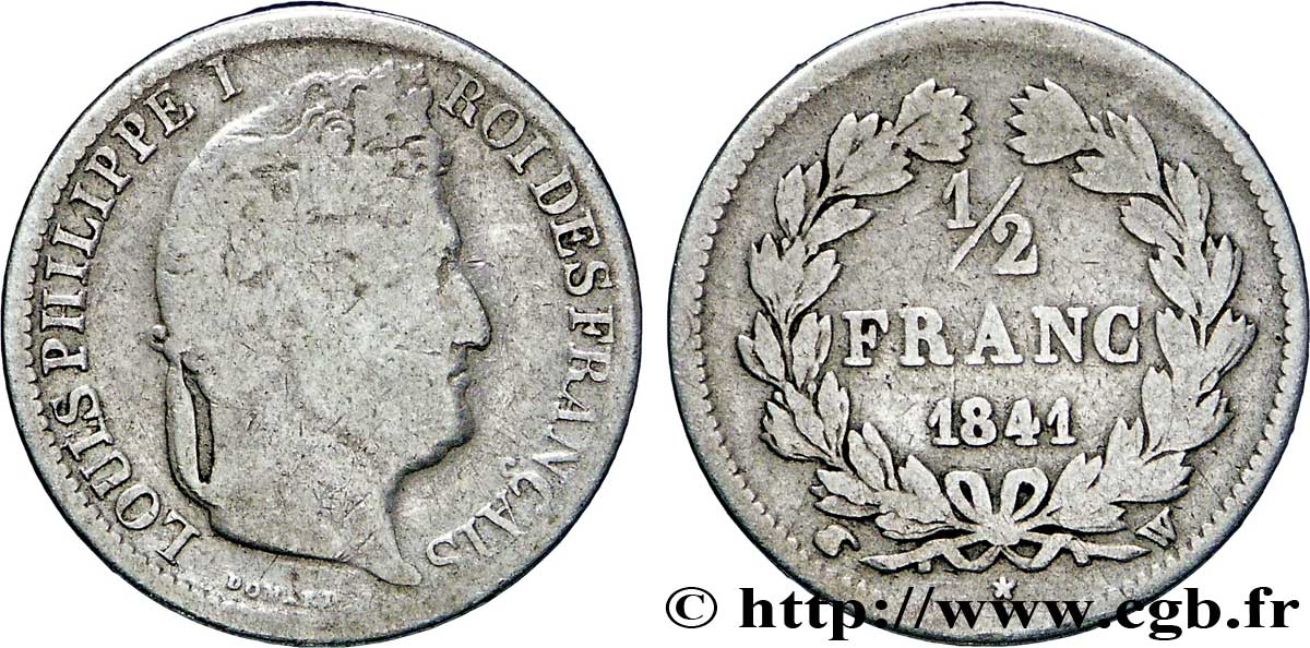 1/2 franc Louis-Philippe 1841 Lille F.182/93 F12 
