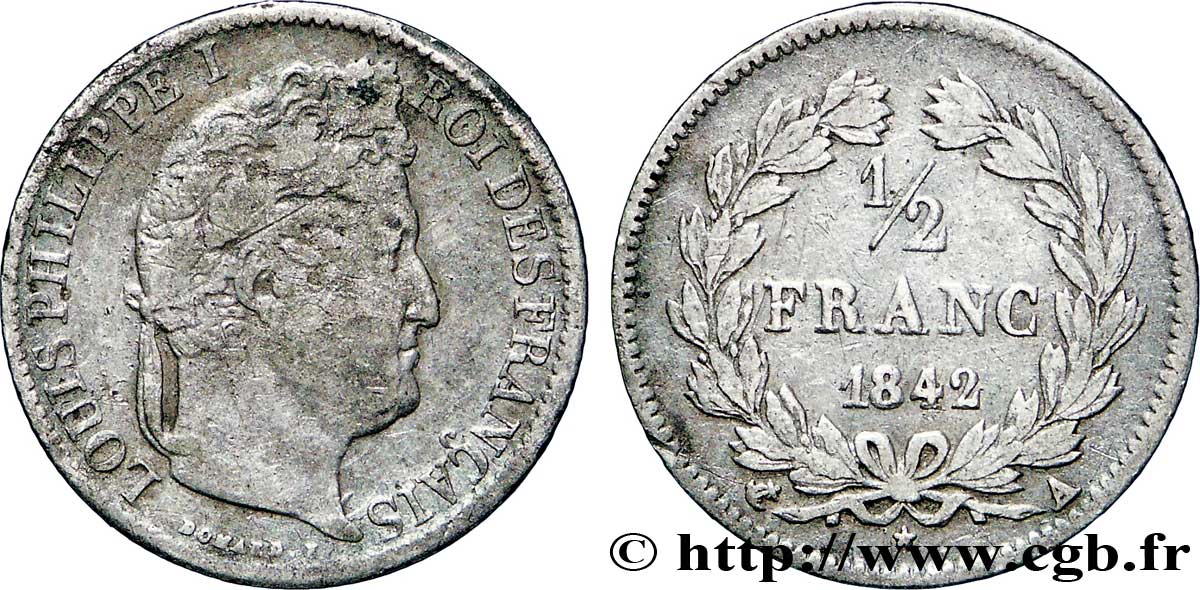 1/2 franc Louis-Philippe 1842 Paris F.182/94 MB30 