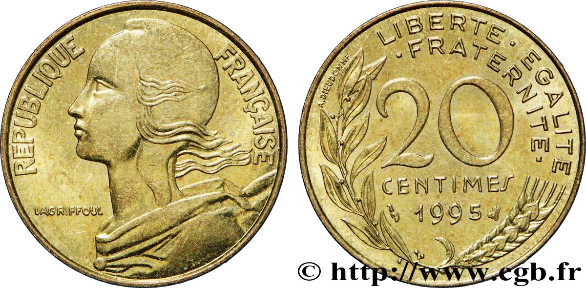 20 centimes Marianne 1995 Pessac F.156/39 EBC60 