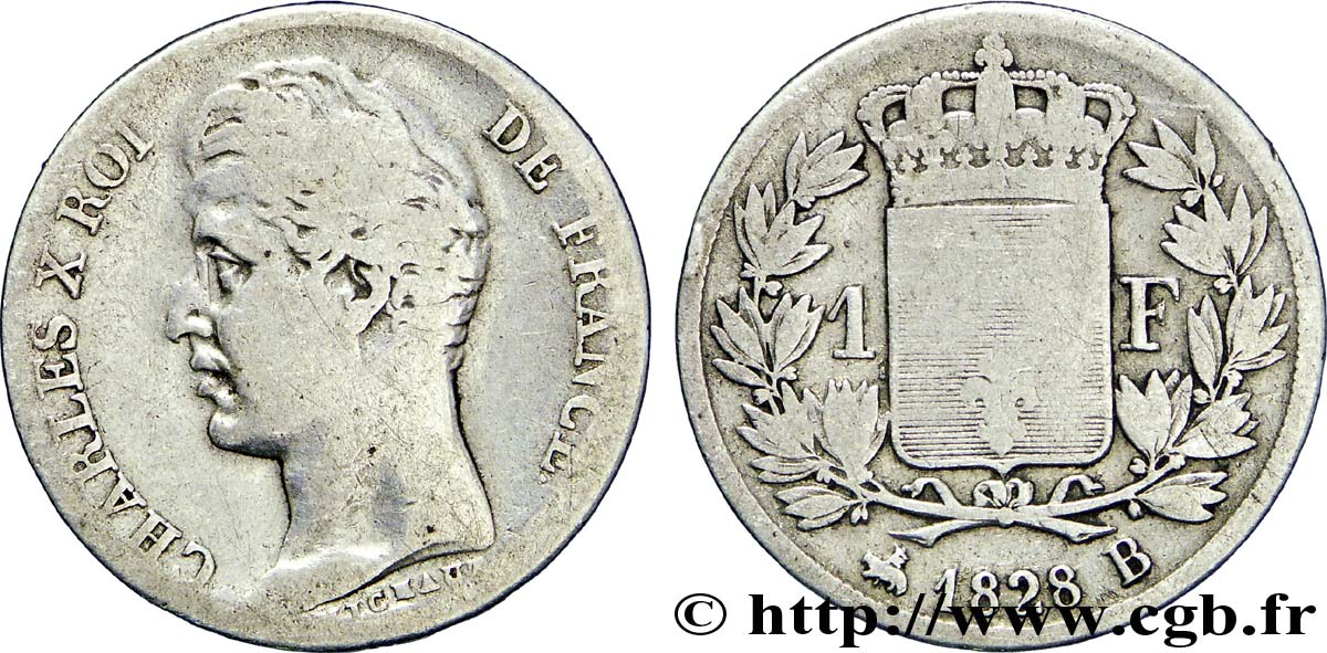 1 franc Charles X 1828 Rouen F.207/38 RC12 