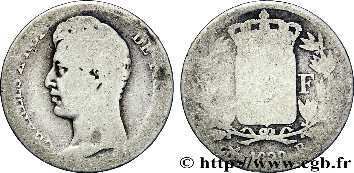 1 franc Charles X 1829 Rouen F.207A/14 G6 