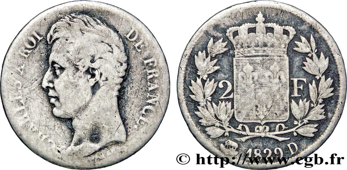 2 francs Charles X 1829 Lyon F.258/52 B13 