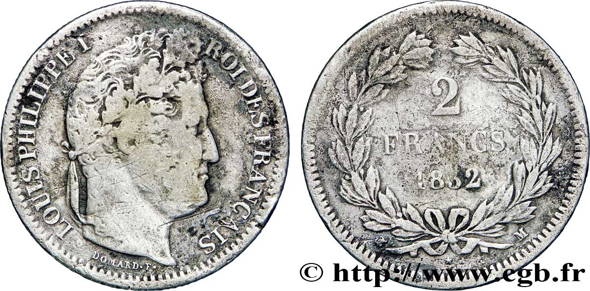 2 francs Louis-Philippe 1832 Toulouse F.260/12 TB15 