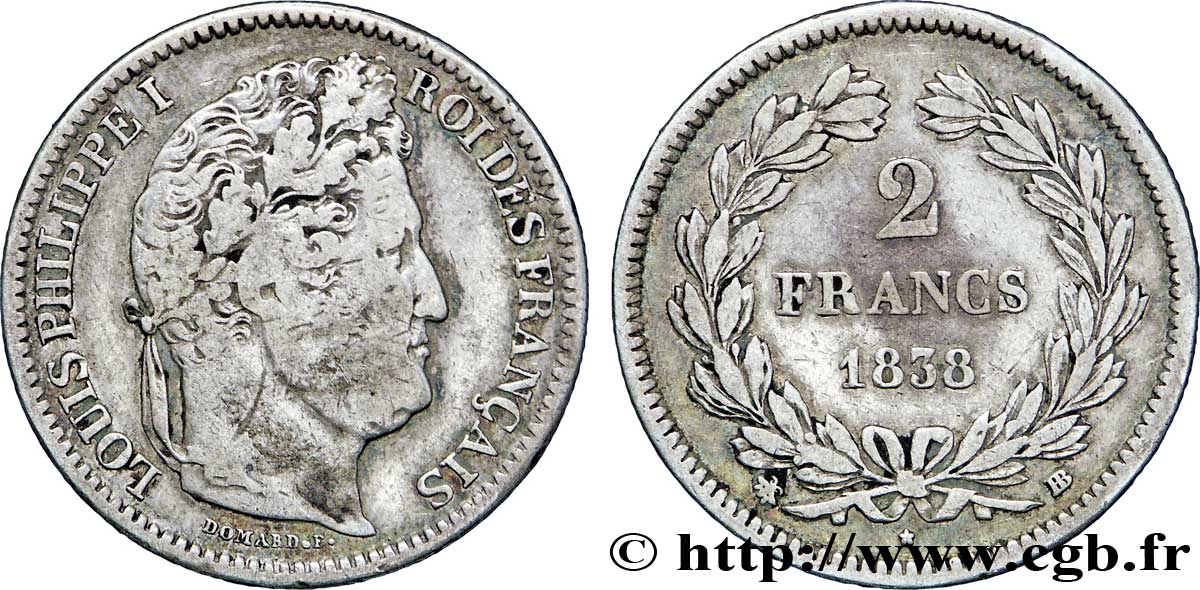 2 francs Louis-Philippe 1838 Strasbourg F.260/67 MB30 