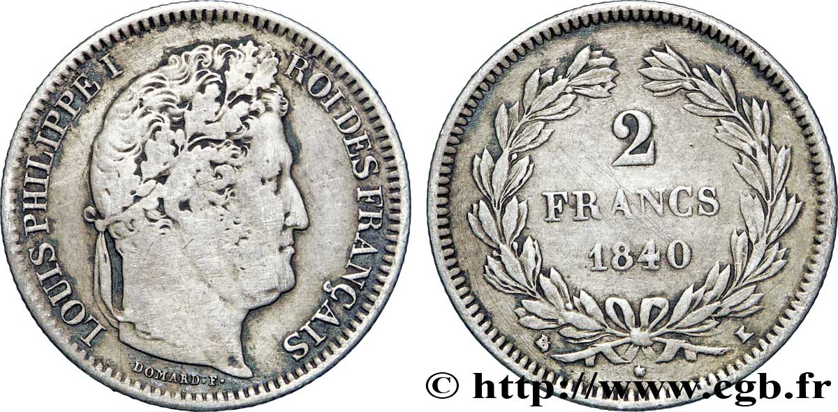 2 francs Louis-Philippe 1840 Bordeaux F.260/80 VF35 