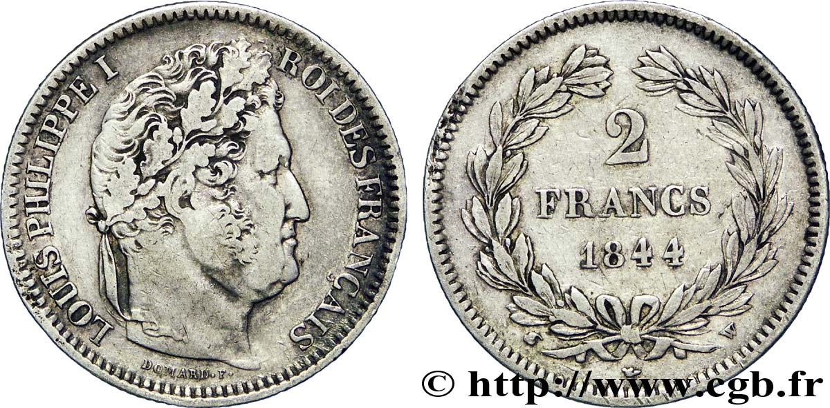 2 francs Louis-Philippe 1844 Lille F.260/101 TTB45 