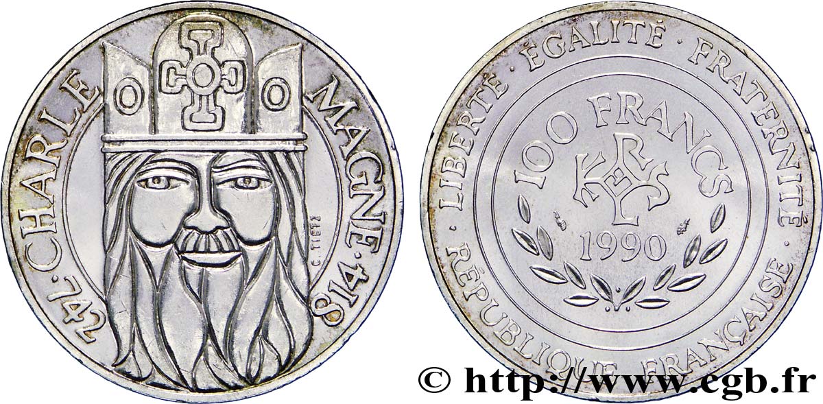100 francs Charlemagne 1990  F.458/2 MS64 