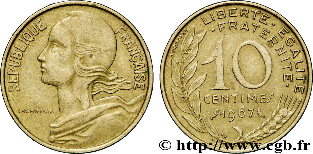 10 centimes Marianne 1967 Paris F.144/7 TTB40 