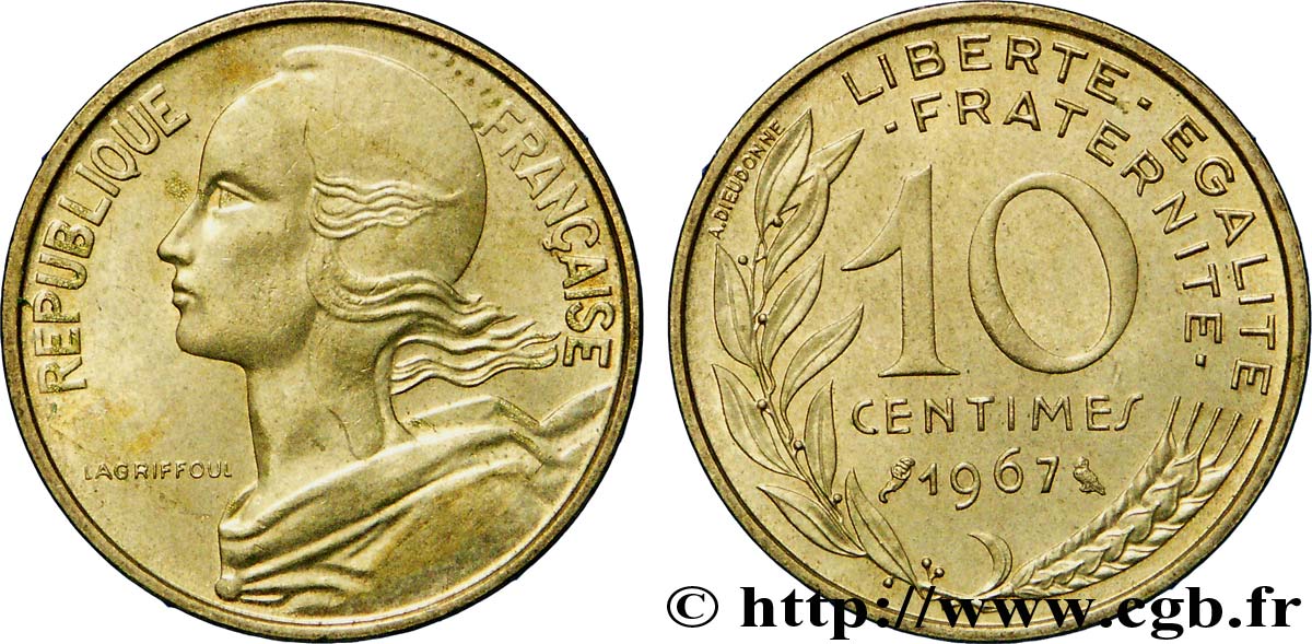 10 centimes Marianne 1967 Paris F.144/7 TTB54 