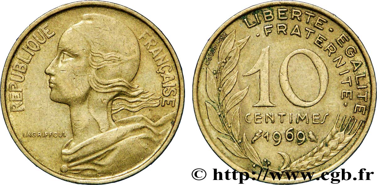 10 centimes Marianne 1969 Paris F.144/9 TTB40 