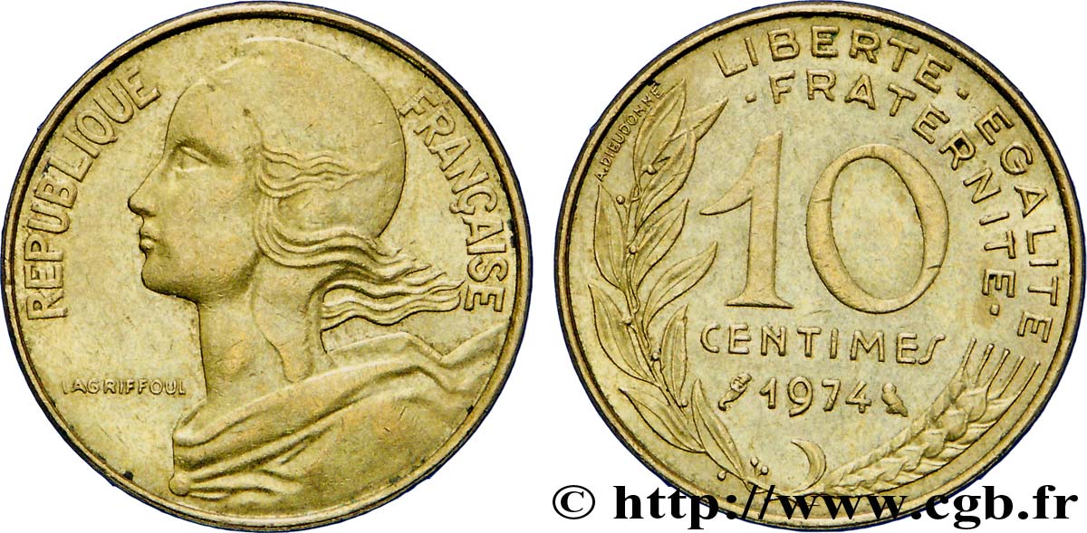 10 centimes Marianne 1974 Pessac F.144/14 MBC48 