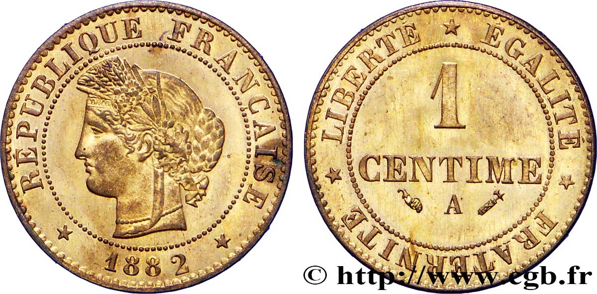 1 centime Cérès 1882 Paris F.104/10 SPL63 