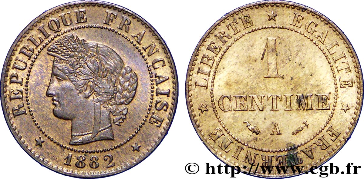 1 centime Cérès 1882 Paris F.104/10 SUP55 