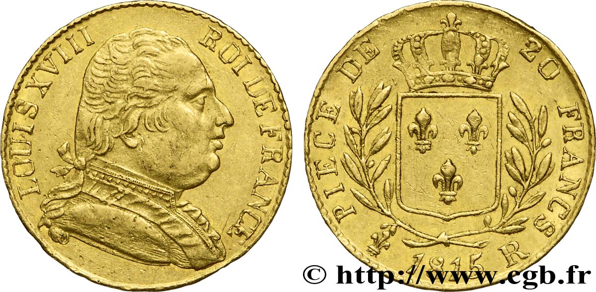 20 francs or Londres 1815 Londres F.518/1 TTB50 