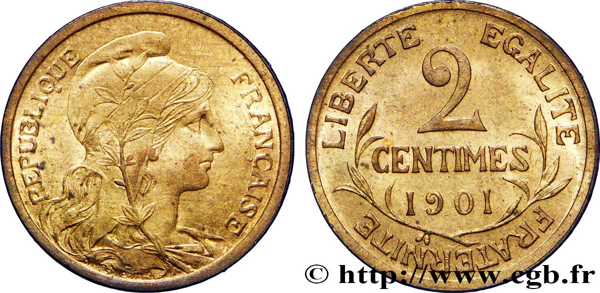 2 centimes Daniel-Dupuis 1901 Paris F.110/6 EBC62 